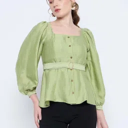 MADAME Green Plain Top image 1