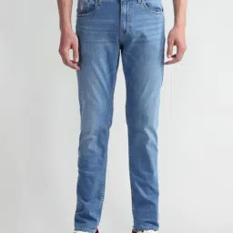 U.S. Polo Assn. Denim Co. Blue Cotton Slim Fit Logo Printed Jeans-picture-14