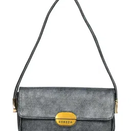 Esbeda Black Textured Medium Shoulder Bag-image-0