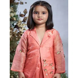 Vivedkids Girls Floral Embroidered Regular Kurti with Sharara image 2