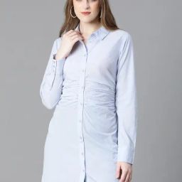 Oxolloxo Blue Cotton Regular Fit Long Shirt-picture-42