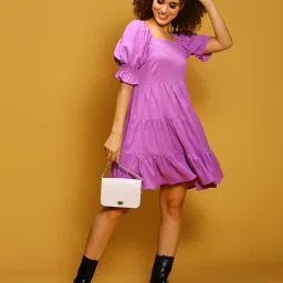 Sera Lavender Regular Fit A Line Dress image 1