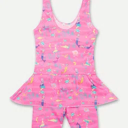Aqua Holic Girls Abstract Printed Swimming Dress-image-35