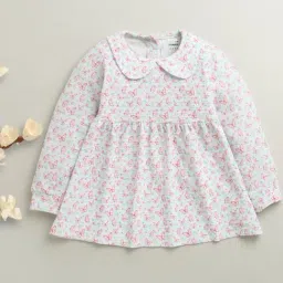 Bumzee Kids Mint Green Cotton Printed Frocks-image-5