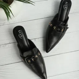 Elle Women's Black Mule Shoes image 1