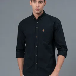 Red Tape Black Cotton Regular Fit Shirt image 1
