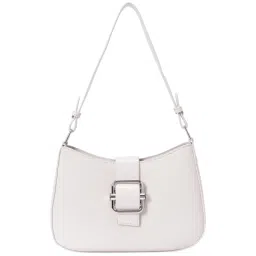 Lino Perros White Solid Medium Shoulder Handbag image 1