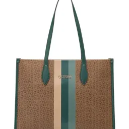 Guess Cocoa Printed Ines Carryall Tote Bag-image-41