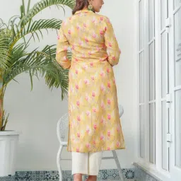 Autumnlane Yellow Sayesha Embroidered Comfort fit Kurti image 3