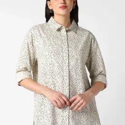VASTRADO Off White Printed Shirt image 1