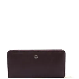 THE HOLISTIK Euphoria Brown Textured Zip Around Wallet for Women image 1