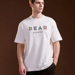 The Bear House White Cotton Oversized Printed T-Shirt-image-34