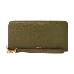 Fossil Green Logan Textured Extra Small Leather Zip Around Wallet-picture-1