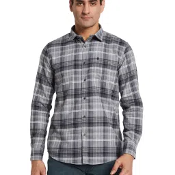 METTLE Grey Regular Fit Checks Shirt image 1