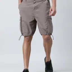 Bene Kleed Brown Cotton Relaxed Fit Solid Shorts image 1