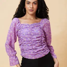 Globus Purple Floral Print Top image 1