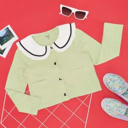 YU by Pantaloons Kids Green Regular Fit Full Sleeves Jacket image 1