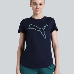 Puma Navy Logo Regular Fit T-Shirt image 1