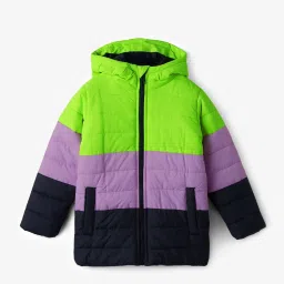The Souled Store Kids Multicolor Cotton Color Block Full Sleeves Jacket image 1