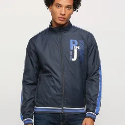 Pepe Jeans Navy Regular Fit Printed Jacket image 1