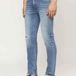 Pepe Jeans Light Indigo Blue Slim Fit Distressed Jeans image 1
