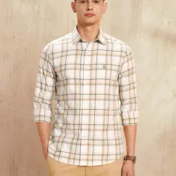 U.S. Polo Assn. Beige Cotton Regular Fit Checks Shirt-picture-12