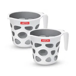 Milton Grey & White Set of 2 piece Abstract Plastic Bath Accessories Set-picture-39