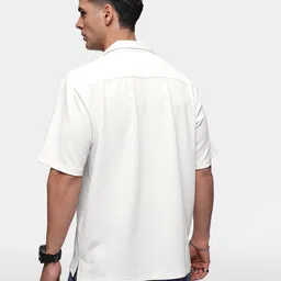 FCUK Men Premium Textured Cuban Collar Oversized Casual Shirt image 3