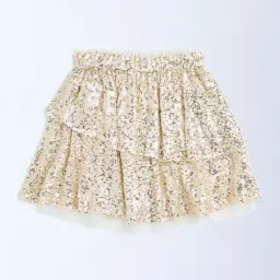HOP Kids by Westside Gold Sequin Embellished High-Rise Skirt-image-99