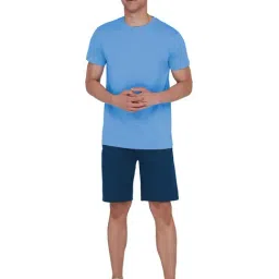 XYXX Azure Blue Round Neck T-Shirt image 5