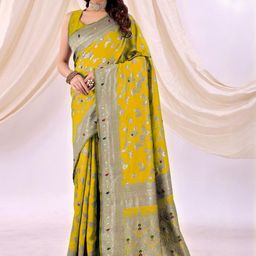 Moda Rapido Woven Design Zari Silk Cotton Banarasi Saree-picture-14