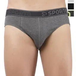 Sporto by Macho Men Pack Of 4 Cotton Mid-Rise Brand Logo Printed Basic Briefs-picture-37