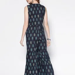 Sera Navy Cotton Printed Jumpsuit image 2