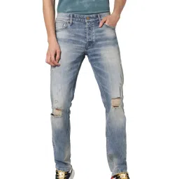 Jack & Jones Blue Slim Fit Distressed Jeans image 1