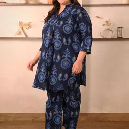 Indietoga Pure Cotton Printed Tunic With Trousers Co-Ords image 4