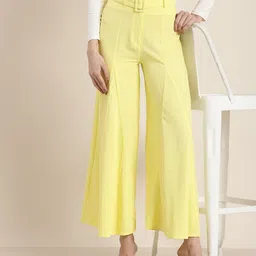 HERE&NOW Women High-Rise Wide Leg Parallel Trousers-picture-10