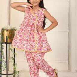 Cutiekins Girls Floral Printed A-Line Kurta with Dhoti Pants image 4