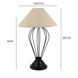Tucasa TC-68 20 Inch Off white Print Table Lamp with Metal Base image 2