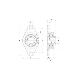 KOYO Flange Housing Unit, Inner Dia 40 mm, Length 100 mm, Width 49.2 mm, UCFL208JD1K2 image 2