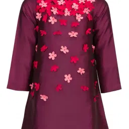 A Little Fable Kids Purple Applique Dress-image-11