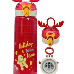 FunBlast Stainless Steel Vacuum Water Bottle with Lock button Brown - 440 ml-picture-29