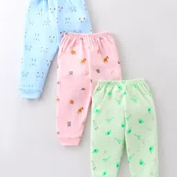 Mini Donuts 100% Cotton Interlock Knit Full Length Lounge Pants Animal Print Pack of 3 - Multicolour-image-90