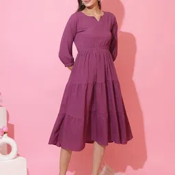 De La Moda Crepe Fit & Flare Midi Dress image 3