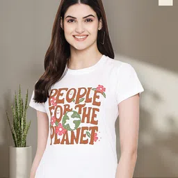 Dreambe Women Pack of 2 Typography Printed Round Neck Cotton T-shirts-picture-20