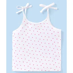 Babyhug 100% Cotton Knit Sleeveless Jhablas with Heart Polka Dot & Cup Cake Print   Pack of 3 - Multicolour image 3