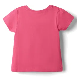 Babyhug Cotton Knit Half Sleeves Shorts Night Suit with Bear & Star Print - Pink image 3