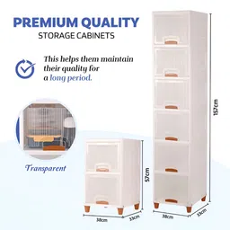 RUBOXA Transparent & White 2 Pieces Textured 8 Units Drawer Organisers image 2