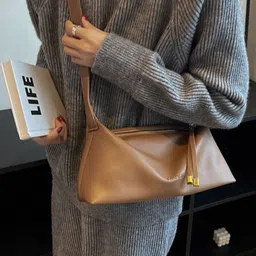 KPOP Women Solid Structured Shoulder Bag image 2