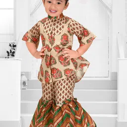 Pragya Exclusive Girls Ethnic Motifs Printed Regular Kurta with Sharara image 2