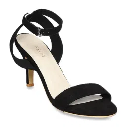 Monrow Black Ankle Strap Stilettos-image-0